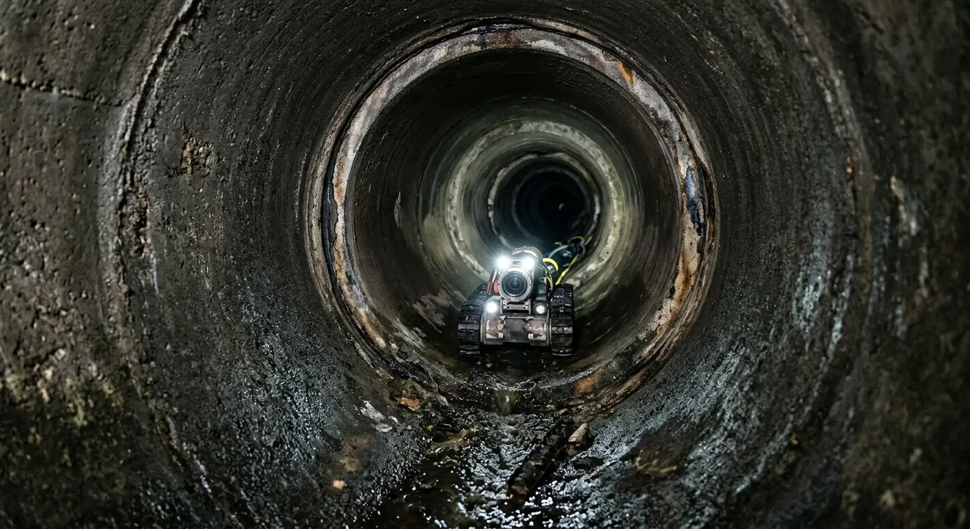 Robotic sewer camera inspecting pipe interior for Drain Snake Service in Crestview